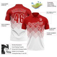 Загрузить изображение в средство просмотра галереи, Custom Red White 3D Gradient Square Shape Performance Polo Shirt
