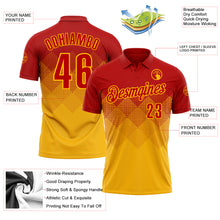 Загрузить изображение в средство просмотра галереи, Custom Red Gold 3D Gradient Square Shape Performance Polo Shirt
