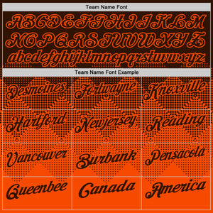 Custom Brown Orange 3D Gradient Square Shape Performance Polo Shirt