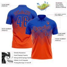 Charger l&#39;image dans la galerie, Custom Thunder Blue Orange 3D Gradient Square Shape Performance Polo Shirt
