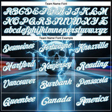 Laden Sie das Bild in den Galerie-Viewer, Custom Shadow Blue White 3D Lightning Skull Bowling Performance Polo Shirt
