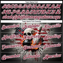 Laden Sie das Bild in den Galerie-Viewer, Custom Black Crimson-White 3D American Flag Splash Flame Skull Bowling Performance Polo Shirt
