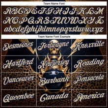 Laden Sie das Bild in den Galerie-Viewer, Custom Navy Vegas Gold 3D Leopard Print Metal Skull Bowling Performance Polo Shirt
