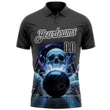 Загрузить изображение в средство просмотра галереи, Custom Steel Gray White 3D Galaxy Leopard Print Skull Bowling Performance Polo Shirt
