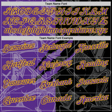 Load image into Gallery viewer, Custom Graffiti Pattern Purple Black-Yellow 3D Scratch Performance Polo Shirt
