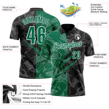 Загрузить изображение в средство просмотра галереи, Custom Graffiti Pattern Kelly Green Black-White 3D Scratch Performance Polo Shirt
