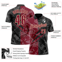 Load image into Gallery viewer, Custom Graffiti Pattern Crimson Black-Cream 3D Scratch Performance Polo Shirt
