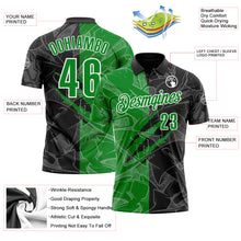 Загрузить изображение в средство просмотра галереи, Custom Graffiti Pattern Grass Green Black-White 3D Scratch Performance Polo Shirt
