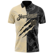 Load image into Gallery viewer, Custom Graffiti Pattern Black-Cream 3D Scratch Performance Polo Shirt
