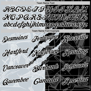 Custom Graffiti Pattern Black Silver-White 3D Scratch Performance Polo Shirt