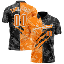 Load image into Gallery viewer, Custom Graffiti Pattern Bay Orange Black-White 3D Scratch Performance Polo Shirt
