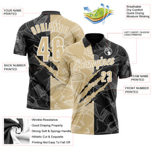 Load image into Gallery viewer, Custom Graffiti Pattern Vegas Gold Black-White 3D Scratch Performance Polo Shirt

