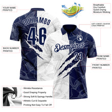 Load image into Gallery viewer, Custom Graffiti Pattern Navy-White 3D Scratch Performance Polo Shirt
