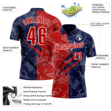 Load image into Gallery viewer, Custom Graffiti Pattern Red Navy-White 3D Scratch Performance Polo Shirt
