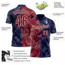 Laden Sie das Bild in den Galerie-Viewer, Custom Graffiti Pattern Crimson Navy-Cream 3D Scratch Performance Polo Shirt
