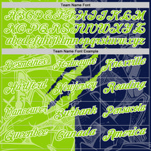 Load image into Gallery viewer, Custom Graffiti Pattern Neon Green Navy-White 3D Scratch Performance Polo Shirt
