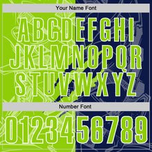 Load image into Gallery viewer, Custom Graffiti Pattern Neon Green Navy-White 3D Scratch Performance Polo Shirt
