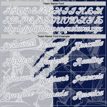 Charger l&#39;image dans la galerie, Custom Graffiti Pattern Gray Navy-White 3D Scratch Performance Polo Shirt

