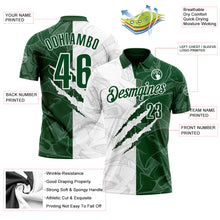 Load image into Gallery viewer, Custom Graffiti Pattern Green-White 3D Scratch Performance Polo Shirt
