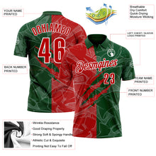 Load image into Gallery viewer, Custom Graffiti Pattern Red Green-White 3D Scratch Performance Polo Shirt
