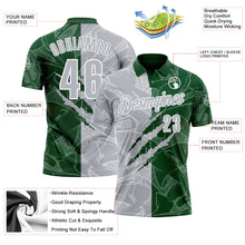 Load image into Gallery viewer, Custom Graffiti Pattern Gray Green-White 3D Scratch Performance Polo Shirt

