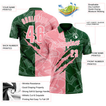 Laden Sie das Bild in den Galerie-Viewer, Custom Graffiti Pattern Medium Pink Green-White 3D Scratch Performance Polo Shirt

