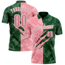 Laden Sie das Bild in den Galerie-Viewer, Custom Graffiti Pattern Medium Pink Green-White 3D Scratch Performance Polo Shirt
