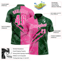 Load image into Gallery viewer, Custom Graffiti Pattern Pink Green-White 3D Scratch Performance Polo Shirt
