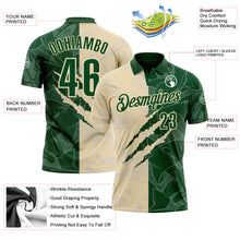 Laden Sie das Bild in den Galerie-Viewer, Custom Graffiti Pattern Green-Cream 3D Scratch Performance Polo Shirt
