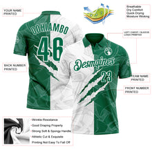 Laden Sie das Bild in den Galerie-Viewer, Custom Graffiti Pattern Kelly Green-White 3D Scratch Performance Polo Shirt
