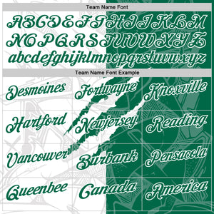 Custom Graffiti Pattern Kelly Green-White 3D Scratch Performance Polo Shirt