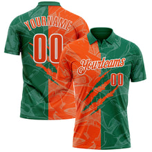 Laden Sie das Bild in den Galerie-Viewer, Custom Graffiti Pattern Orange Kelly Green-White 3D Scratch Performance Polo Shirt
