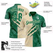 Laden Sie das Bild in den Galerie-Viewer, Custom Graffiti Pattern Kelly Green-Cream 3D Scratch Performance Polo Shirt
