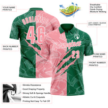 Laden Sie das Bild in den Galerie-Viewer, Custom Graffiti Pattern Medium Pink Kelly Green-White 3D Scratch Performance Polo Shirt
