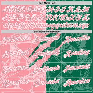 Custom Graffiti Pattern Medium Pink Kelly Green-White 3D Scratch Performance Polo Shirt