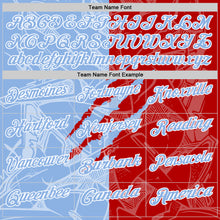 Laden Sie das Bild in den Galerie-Viewer, Custom Graffiti Pattern Light Blue Red-White 3D Scratch Performance Polo Shirt
