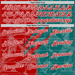 Custom Graffiti Pattern Red Teal-White 3D Scratch Performance Polo Shirt