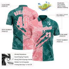 Laden Sie das Bild in den Galerie-Viewer, Custom Graffiti Pattern Medium Pink Teal-White 3D Scratch Performance Polo Shirt
