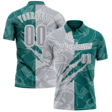 Laden Sie das Bild in den Galerie-Viewer, Custom Graffiti Pattern Gray Teal-White 3D Scratch Performance Polo Shirt
