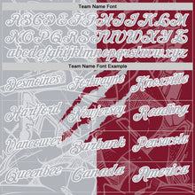 Laden Sie das Bild in den Galerie-Viewer, Custom Graffiti Pattern Gray Crimson-White 3D Scratch Performance Polo Shirt
