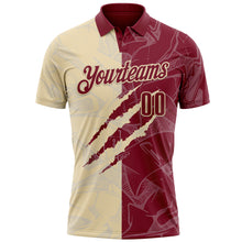 Laden Sie das Bild in den Galerie-Viewer, Custom Graffiti Pattern Crimson-Cream 3D Scratch Performance Polo Shirt

