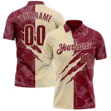 Laden Sie das Bild in den Galerie-Viewer, Custom Graffiti Pattern Crimson-Cream 3D Scratch Performance Polo Shirt
