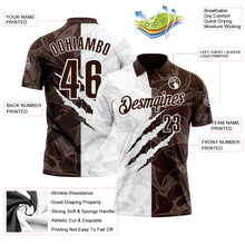 Laden Sie das Bild in den Galerie-Viewer, Custom Graffiti Pattern Brown-White 3D Scratch Performance Polo Shirt

