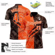 Laden Sie das Bild in den Galerie-Viewer, Custom Graffiti Pattern Orange Brown-White 3D Scratch Performance Polo Shirt
