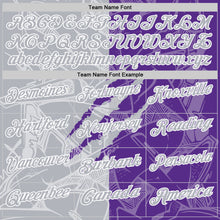 Laden Sie das Bild in den Galerie-Viewer, Custom Graffiti Pattern Gray Purple-White 3D Scratch Performance Polo Shirt

