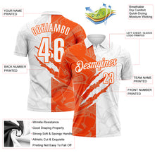 Laden Sie das Bild in den Galerie-Viewer, Custom Graffiti Pattern White-Orange 3D Scratch Performance Polo Shirt
