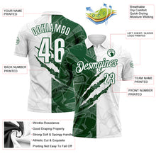 Laden Sie das Bild in den Galerie-Viewer, Custom Graffiti Pattern White-Green 3D Scratch Performance Polo Shirt
