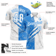 Laden Sie das Bild in den Galerie-Viewer, Custom Graffiti Pattern White-Powder Blue 3D Scratch Performance Polo Shirt
