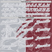 Laden Sie das Bild in den Galerie-Viewer, Custom Graffiti Pattern Gray Burgundy-White 3D Scratch Performance Polo Shirt
