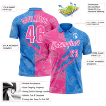 Laden Sie das Bild in den Galerie-Viewer, Custom Graffiti Pattern Pink Powder Blue-White 3D Scratch Performance Polo Shirt
